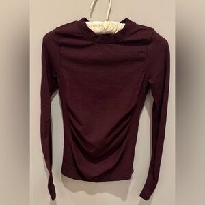 Athleta Long Sleeve Athetic Top - Deep Burgundy
